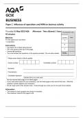 AQA GCSE BUSINESS Paper 1 Influences of operations and HRM on business activity 8132-1-QP-Business-G-18May23