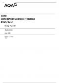 AQA GCSE COMBINED SCIENCE: TRILOGY 8464/B/1F Biology Paper 1F Mark scheme June 2023 Version: 1.0 Final 