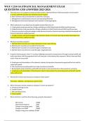 100% Complete Graded A+ WGU C214 OA FINANCIAL MANAGEMENT EXAMQUESTIONS AND1. The ANSWERS stock price of a company 2023-increases 2024and themarket is deemed efficient. What assumption can be made? A. A new, patented, product was introduced to the market. 