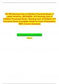 ATI RN Nursing Care of Children Proctored Exam (7 Latest Versions, 2023/2024) / ATI Nursing Care of Children Proctored Exam / Nursing Care of Children ATI Proctored Exam (Complete Guide for Exam Preparation, 100% Correct Answers)