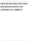 CPEN REVIEW PRACTICE TEST 2023/2024 QUESTIONS AND ANSWERS ALL CORRECT.