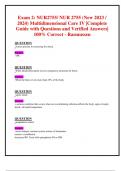 Exam 1, Exam 2 & Final Exams: NUR2755/ NUR 2755 (New 2023/ 2024 Update UPDATES BUNDLED TOGETHER WITH COMPLETE SOLUTIONS) Multidimensional Care IV/ MDC 4 Exams| Questions and Verified Answers| 100% Correct| Grade A- Rasmusse