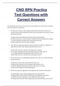 CNO RPN Practice Test Questions with Correct Answers