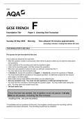 AQA GCSE FRENCH F Foundation Tier Paper 1 Listening Test Transcript 8658-LF-T-TRAN-French-G-23May23