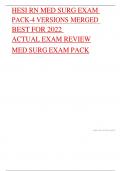 HESI RN MEDSURG  /ACTUAL EXAM QUESTIONS & ANSWERS 2022/2023 LATEST UPDATE