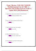 Exam 2 Review: NUR 2392/ NUR2392 Multidimensional Care II/ MDC 2 |  Questions and Verified Answers| Grade A | Update 2023/ 2024| Rasmussen 