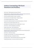 Indiana Cosmetology PSI Exam Questions and Answers.