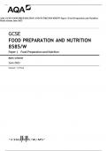 AQA GCSE FOOD PREPARATION AND NUTRITION 8585/W Paper 1 Food Preparation and Nutrition  Mark scheme June 2023 