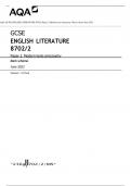 AQA GCSE ENGLISH LITERATURE 8702/2 Paper 2 Modern texts and poetry Mark scheme June 2023 