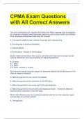 CPMA Exam Questions with All Correct Answers 