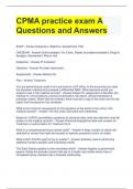 CPMA practice exam A Questions and Answers 