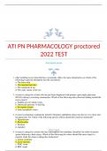 ATI PN PHARMACOLOGY proctored 2022 TEST  /ACTUAL EXAM QUESTIONS & ANSWERS 2022/2023 LATEST UPDATE