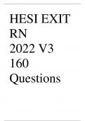 HESI EXIT  RN 2022 V3 160 Questions