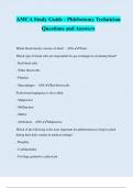 AMCA Study Guide - Phlebotomy Technician Questions and Answers