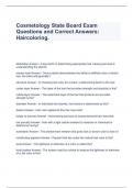  Cosmetology State Board Exam Questions and Correct Answers: Haircoloring.