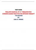  Phillips's Manual of I.V. Therapeutics: Evidence-Based Practice for Infusion Therapy, 7th Edition Test Bank By Lisa A. Gorski. |All Chapters, Latest-2023/2024|