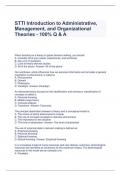 STTI Introduction to Administrative, Management, and Organizational Theories - 100% Q & A