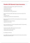 Florida 2-20 General Lines Insurance Questions With 100% Correct Answers.