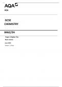 AQA GCSE CHEMISTRY 8462/2H Paper 2 Higher Tier Mark scheme June 2023 Version: 1.0 Final 