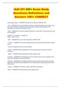 IAAI CFI 250+ Exam Study  Questions| Definations and  Answers 100% CORRECT
