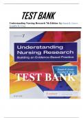 TEST BANK FOR UNDERSTANDING NURSING RESEARCH - 7TH EDITION BY SUSAN K GROVE & JENNIFER R GRAY