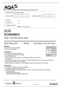 AQA GCSE ECONOMICS Paper 2 How the Economy Works QP 2023 