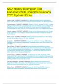 bundle for UGA History Exemption Test Questions With Complete Solutions 2023 Updated Exam