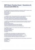 EMT-Basic Practice Exam 1 Questions & Answers(SCORED A)