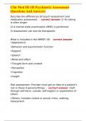 Clin Med III 1B Psychiatric Assessment Questions And Answers 