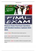 Mexican Music Final Exam Questions with Detailed Solutions Updated 2023-2024. 