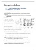 Samenvatting ecosysteembeheer