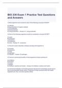 BIO 230 Exam 1 Practice Test Questions and Answers -Graded A