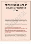 ATI RN NURSING CARE OF CHILDREN PROCCTORED EXAM.