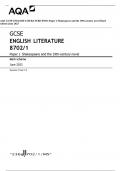 AQA GCSE ENGLISH LITERATURE 8702/1 Paper 1 Shakespeare and the 19th-century novel Mark scheme June 2023