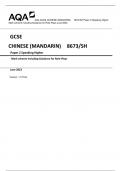 AQA GCSE CHINESE (MANDARIN) 8673/SH Paper 2 Speaking Higher Mark scheme including Guidance for Role-Plays June 2023