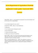 Texas Department of Agriculture Pesticide Applicator's study guide- Answered 100% Correct