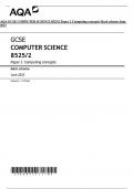 AQA GCSE COMPUTER SCIENCE 8525/2 Paper 2 Computing concepts Mark scheme June 2023