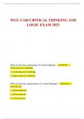 WGU C168 CRITICAL THINKING AND  LOGIC EXAM 2023