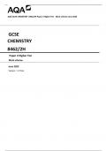 AQA GCSE CHEMISTRY  8462/2H Paper 2 Higher Tier   Mark scheme June 2023 