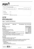 AQA GCSE PSYCHOLOGY Paper 1 Cognition and Behaviour QP 2023