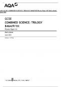 AQA GCSE COMBINED SCIENCE: TRILOGY 8464/P/1H Physics Paper 1H Mark scheme  June 2023