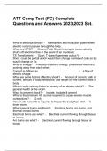 ATT Comp Test (FC) Complete Questions and Answers 20232023 Set.