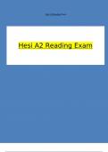 HESI-A2-READING / ACTUAL EXAM QUESTIONS & ANSWERS 2022/2023 LATEST UPDATE / GRADED A+