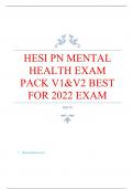 HESI PN Mental / ACTUAL EXAM QUESTIONS & ANSWERS 2022/2023 LATEST UPDATE / GRADED A+