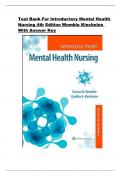 Test Bank For Introductory  Mental Health Nursing 4th Edition Womble Kincheloe With Answer Key