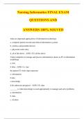 Nursing Informatics FINAL EXAM QUESTIONS AND ANSWERS 100% SOLVED