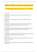 Medical Office Procedures Study Guide 4 with all questions answered correct 100%