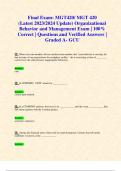 Final Exams: MGT420/ MGT 420 (Latest 2023/2024 Update STUDY BUNDLE WITH COMPLETE SOLUTIONS) Organizational Behavior and Management Exams | 100% Correct | Questions and Verified Answers | Graded A- GCU