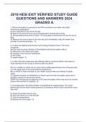 2019 HESI EXIT VERIFIED STUDY GUIDE QUESTIONS AND ANSWERS 2024 GRADED A