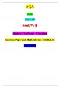 AQA  GCSE GERMAN 8668/WH Higher Tier	Paper 4 Writing Question Paper and Mark scheme {MERGED} Guaranteed Success